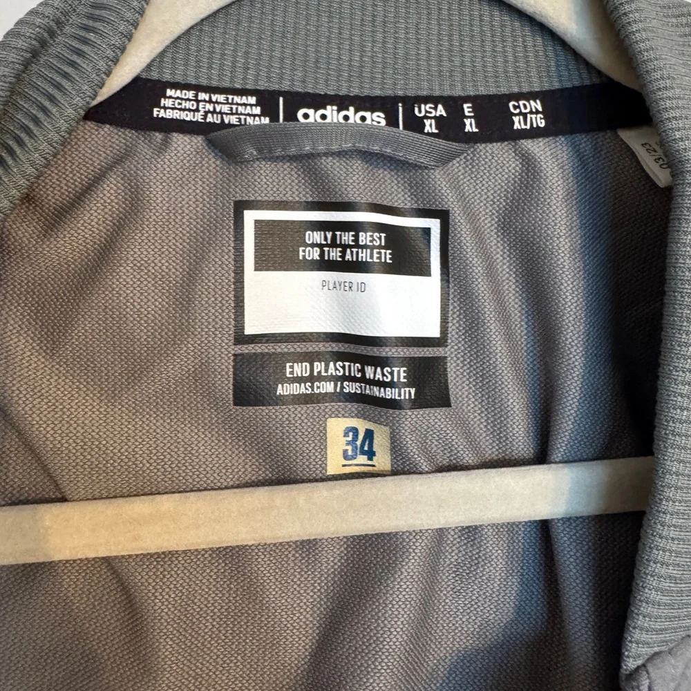 adidas Gray GT Bomber-Style Jacket with Logo